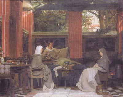 Alma-Tadema, Sir Lawrence Vdenantius Fortunatus Reading his Poems to Radegonda VI AD 555 (mk23) Germany oil painting art